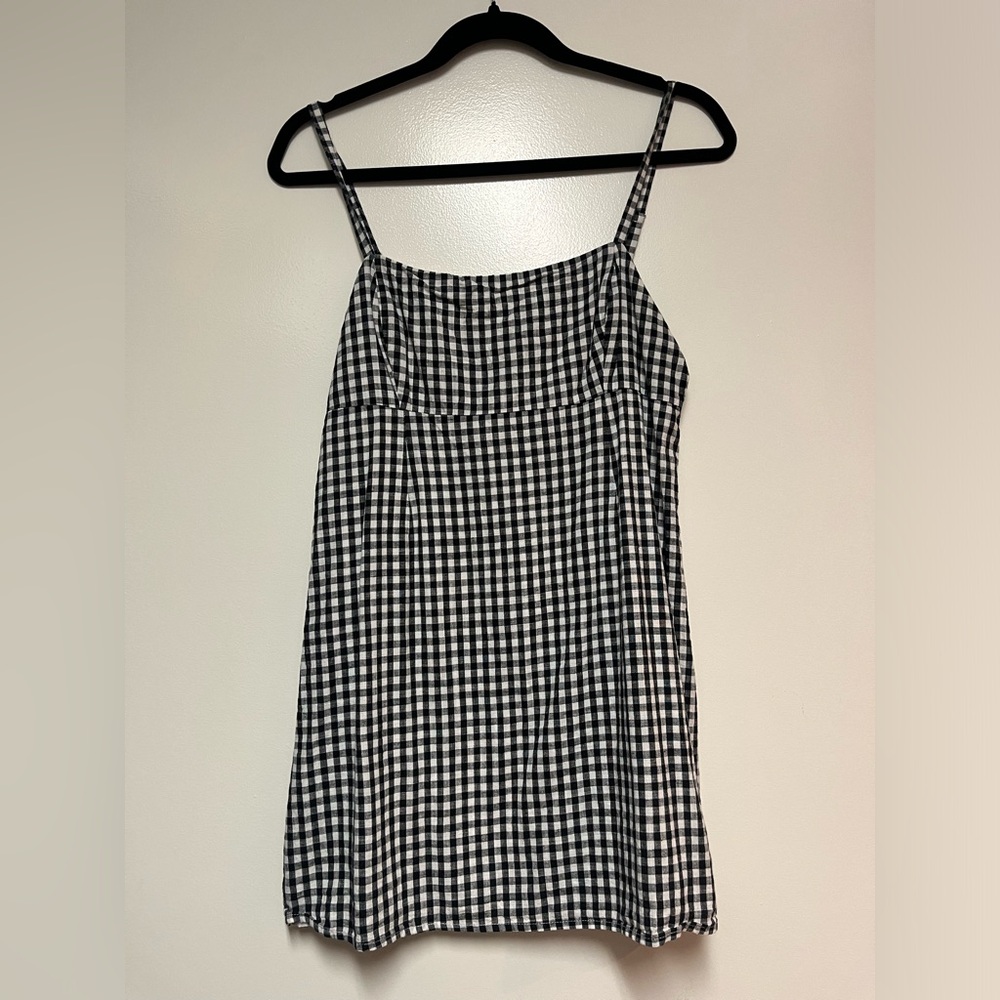 Gingham short mini dress